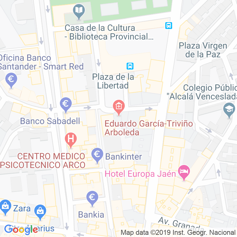 Código Postal calle Coca De La Piñera, plaza en Jaén
