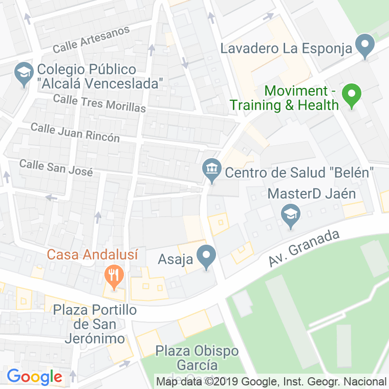 Código Postal calle General Castaños, Del, travesia en Jaén
