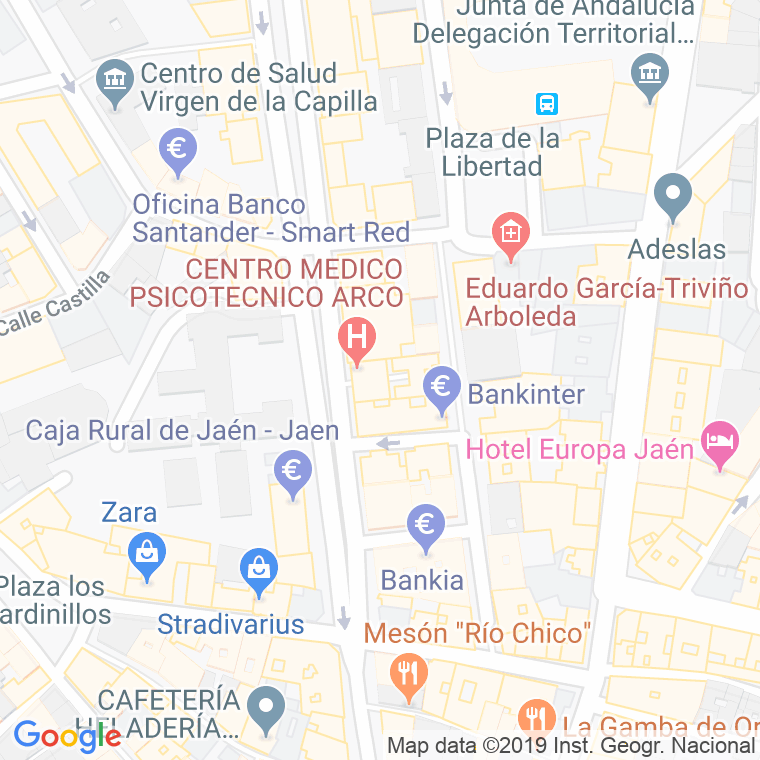 Código Postal calle Maza, pasaje en Jaén