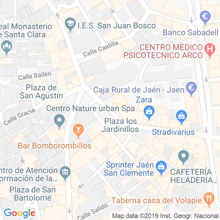 Código Postal calle Jardinillos, De Los, plaza en Jaén