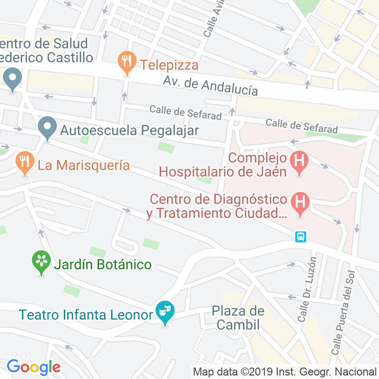 Código Postal calle Juan Pedro Gutierrez Higueras en Jaén
