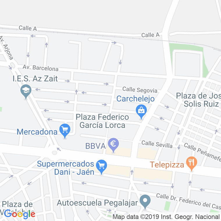 Código Postal calle Bilbao en Jaén