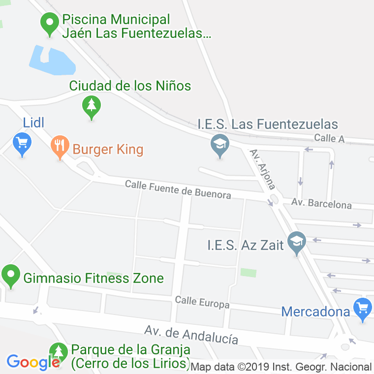 Código Postal calle Fuente De Buenora en Jaén