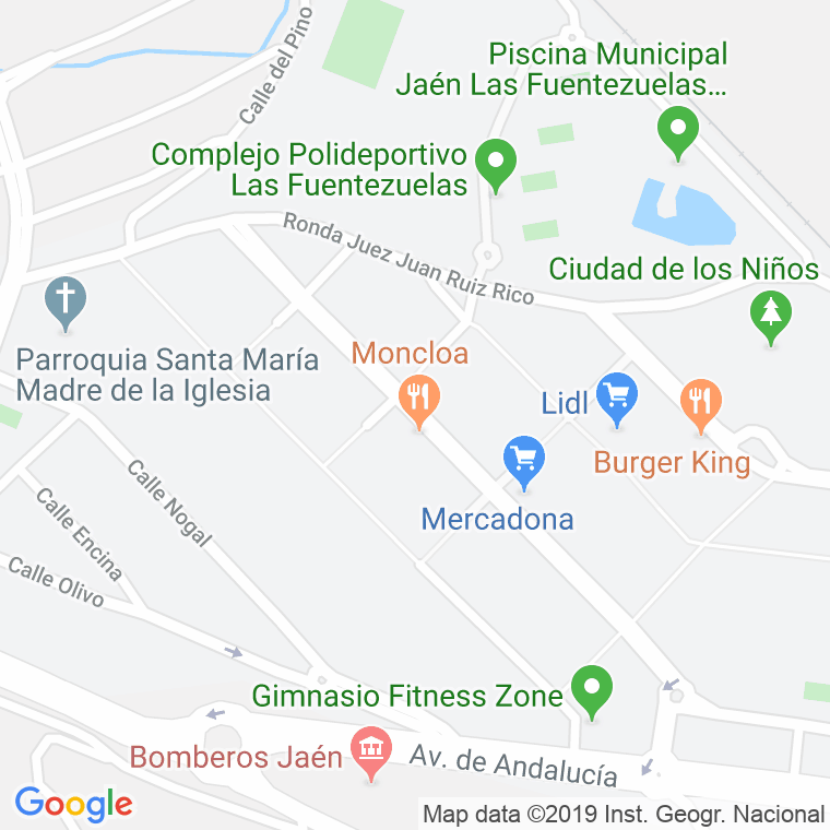 Código Postal calle Fuente Del Alamillo en Jaén