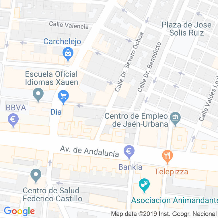 Código Postal calle Sevilla en Jaén