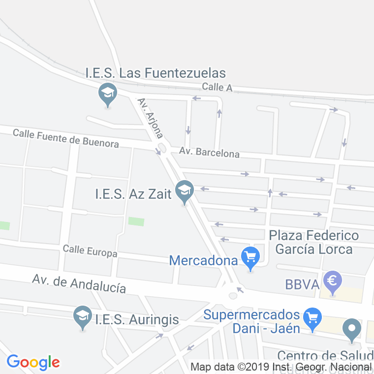 Código Postal calle Virgen De La Paloma en Jaén