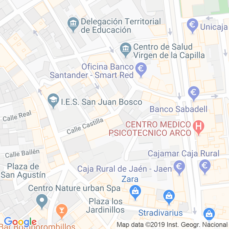 Código Postal calle Castilla en Jaén