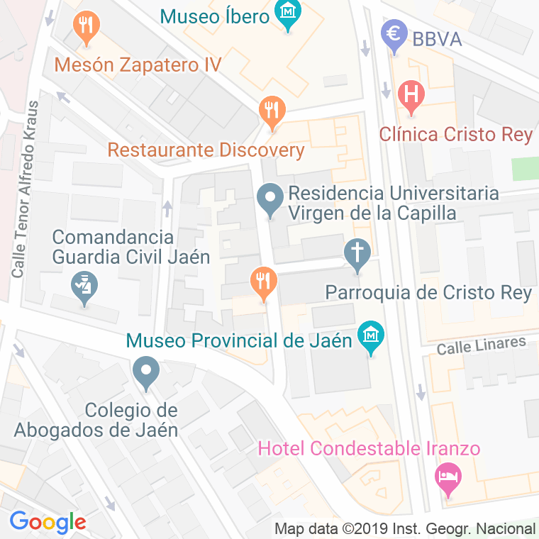 Código Postal calle Cristo Rey en Jaén