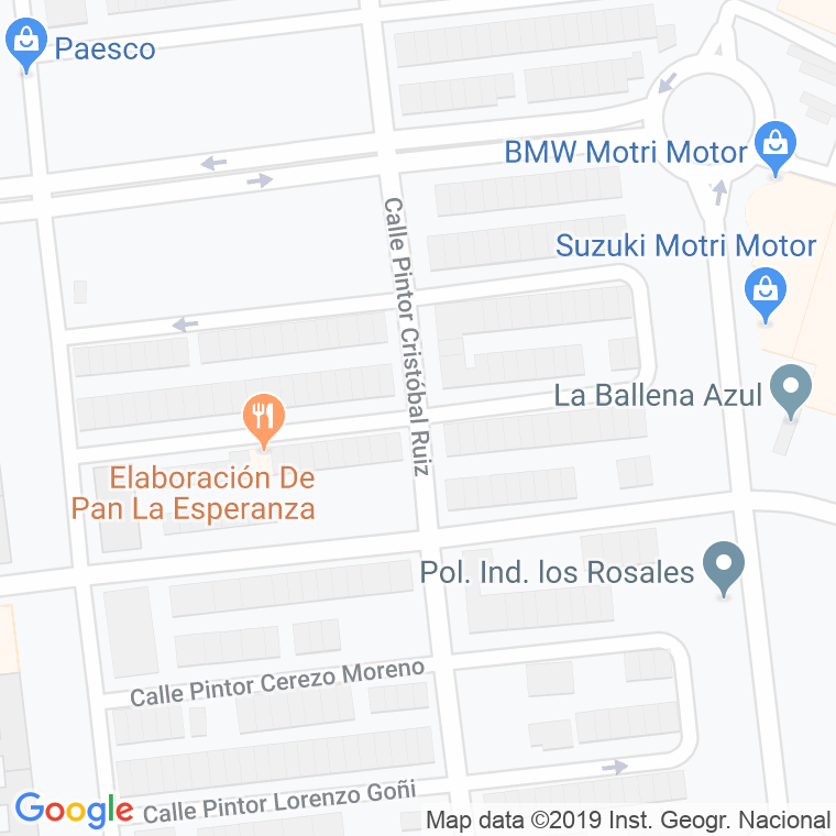 Código Postal calle Pintor Fausto Olivares en Jaén