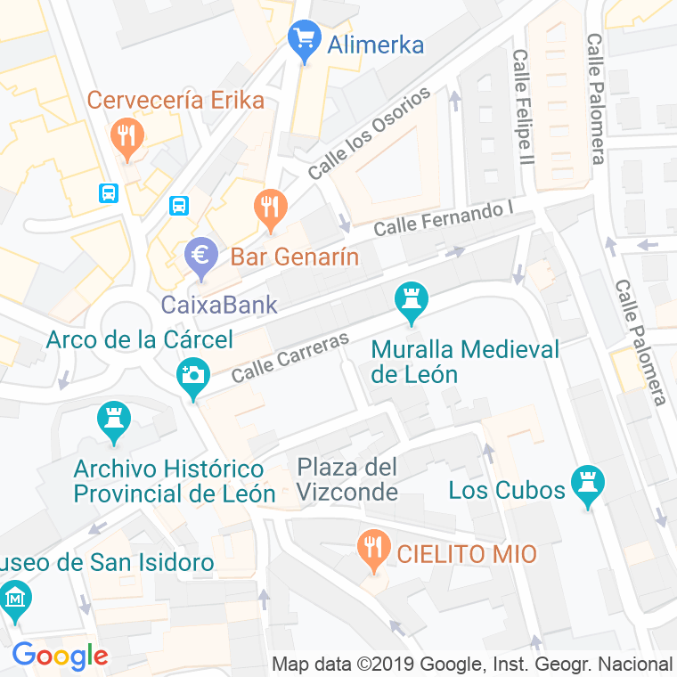 Código Postal calle Carreras en León