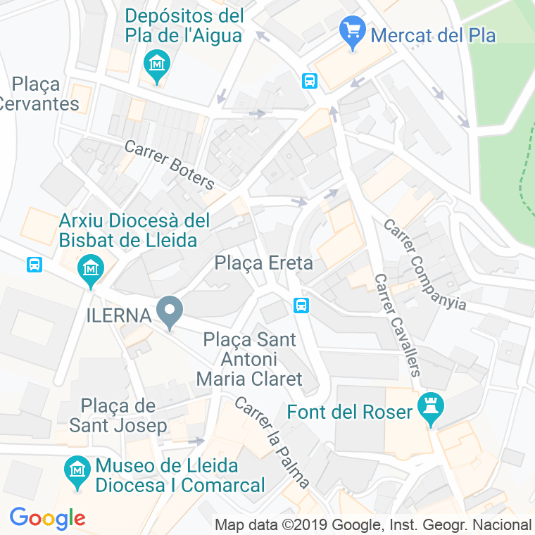 Código Postal calle Ereta, plaça en Lleida