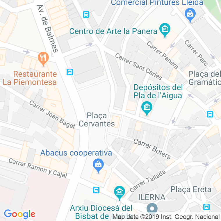 Código Postal calle Cervantes, plaça (Impares Del 1 Al 0) en Lleida