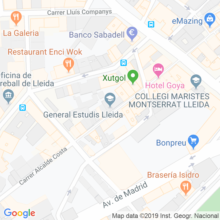 Código Postal calle General en Lleida