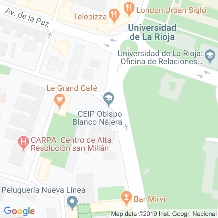 Código Postal calle Obispo Blanco De Najera en Logroño