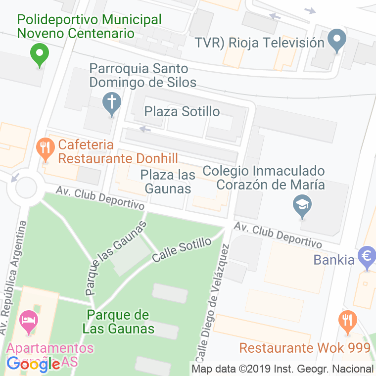 Código Postal calle Gaunas, De Las, plaza en Logroño