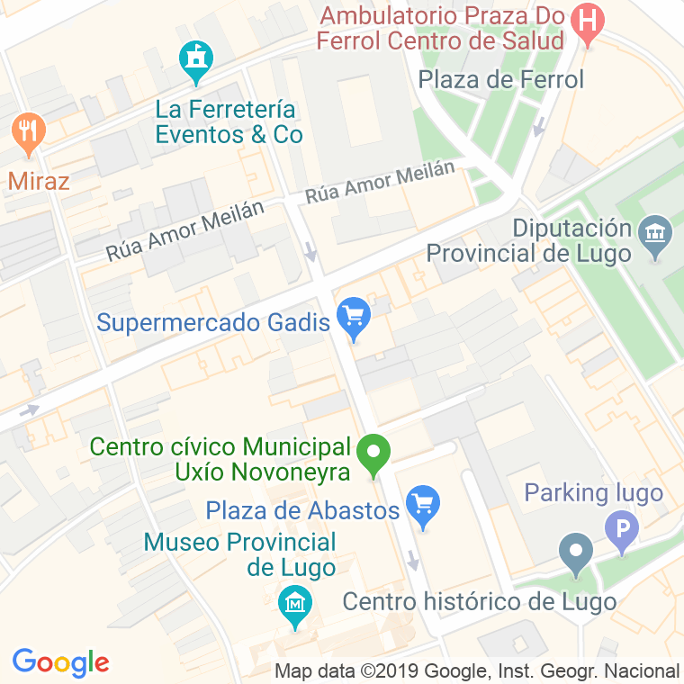 Código Postal calle Quiroga Ballesteros en Lugo