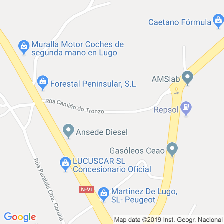 Código Postal calle Camiño Do Tronzo, rua en Lugo