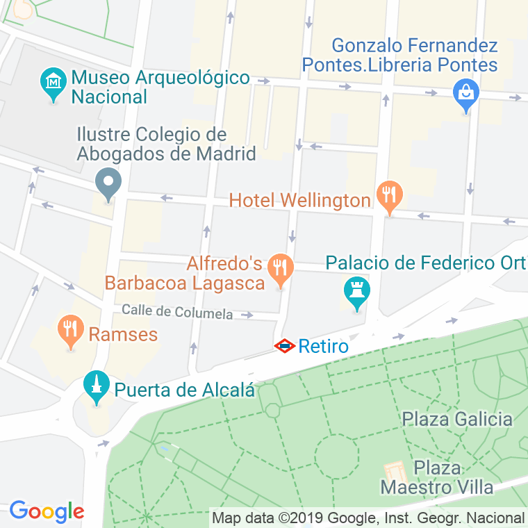 Código Postal calle Conde De Aranda en Madrid