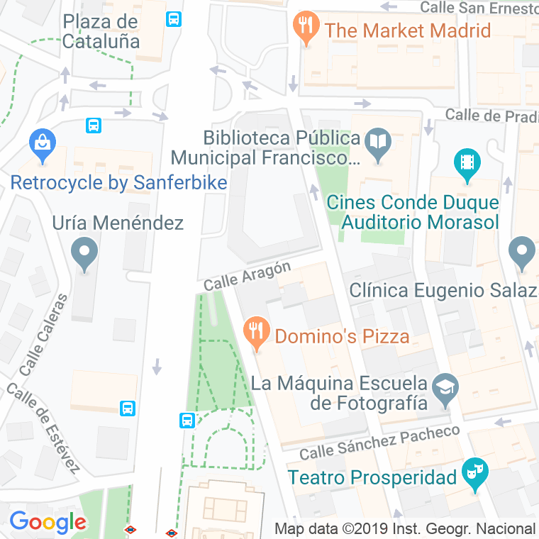 Código Postal calle Aragon (Prosperidad) en Madrid
