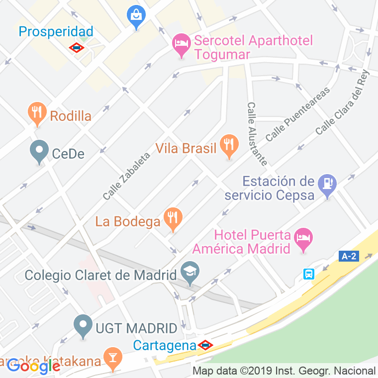 Código Postal calle Daganzo en Madrid