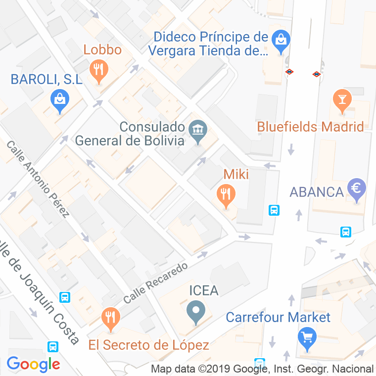 Código Postal calle Duque De Sevilla en Madrid
