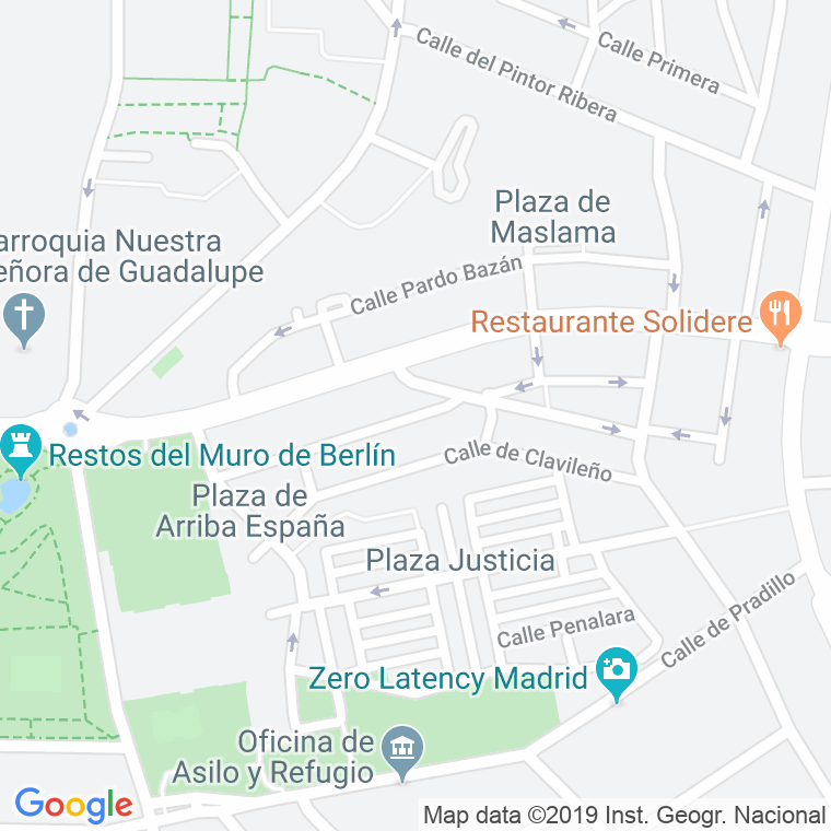 Código Postal calle Guerrero Y Mendoza en Madrid