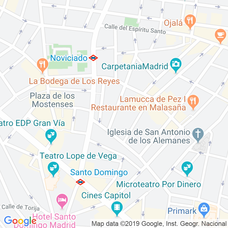 Código Postal calle Andres Borrego en Madrid