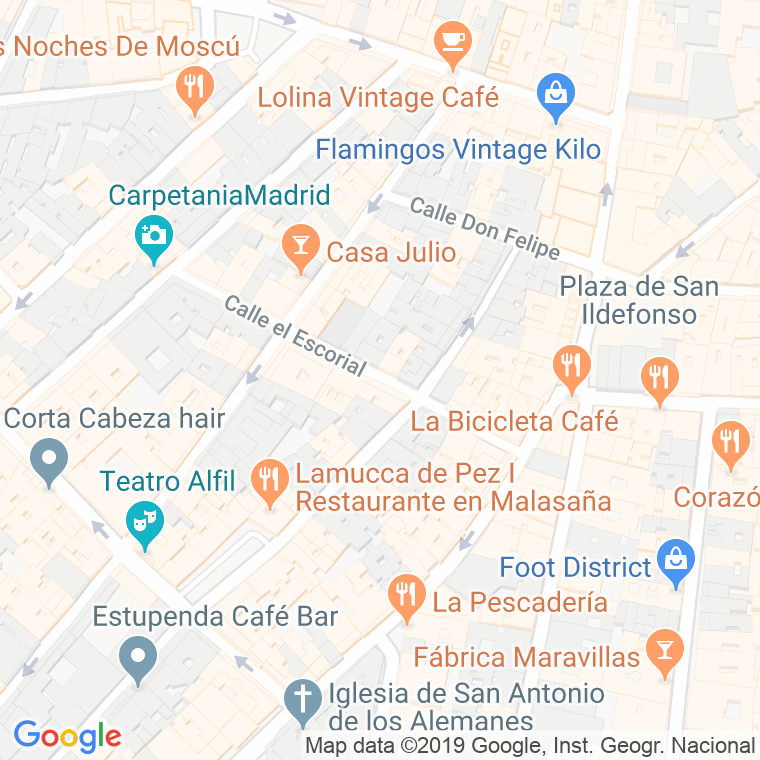 Código Postal calle Escorial en Madrid