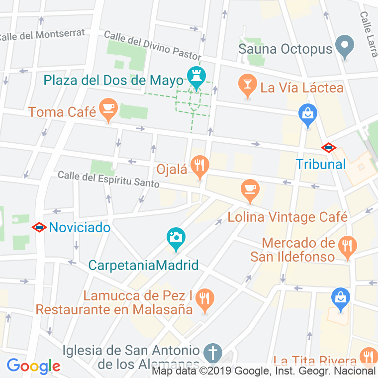 Código Postal calle Espiritu Santo en Madrid