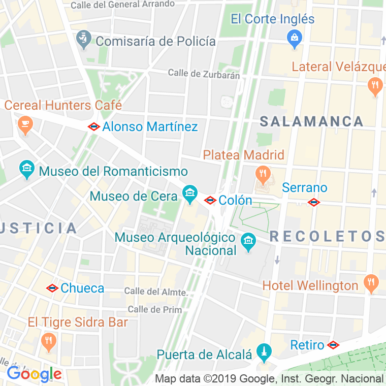Código Postal calle Genova en Madrid