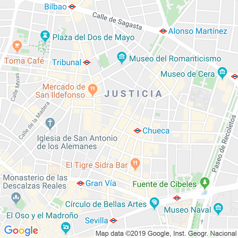 Código Postal calle Hortaleza en Madrid