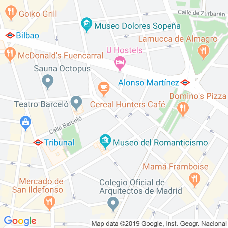 Código Postal calle Mejia Lequerica en Madrid