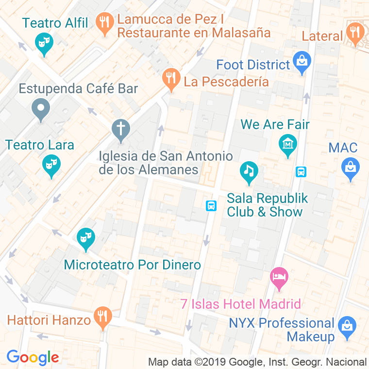 Código Postal calle Puebla en Madrid