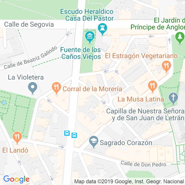 Código Postal calle Angosta De Los Mancebos en Madrid