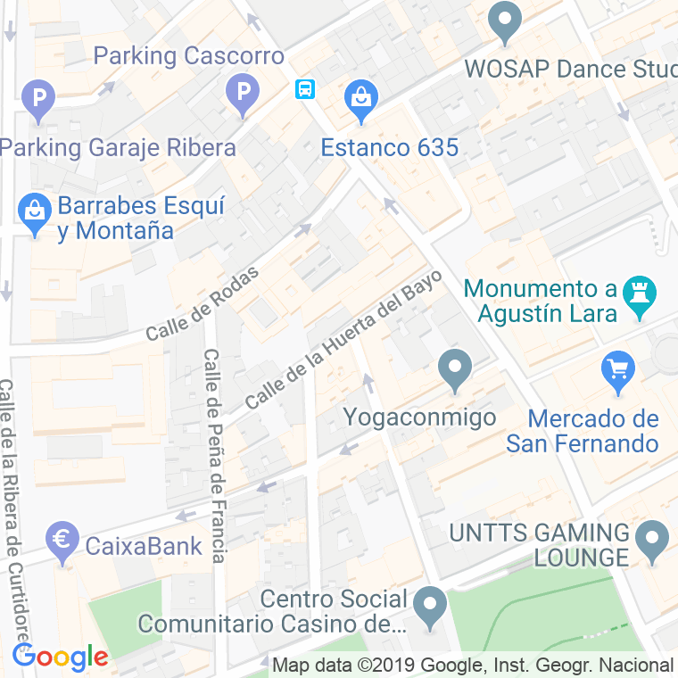 Código Postal calle Huerta Del Bayo en Madrid