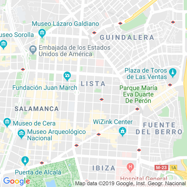 Código Postal calle General Diaz Porlier   (Impares Del 55 Al Final)  (Pares Del 58 Al Final) en Madrid