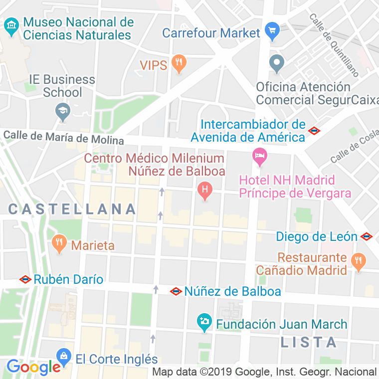 Código Postal calle General Oraa en Madrid