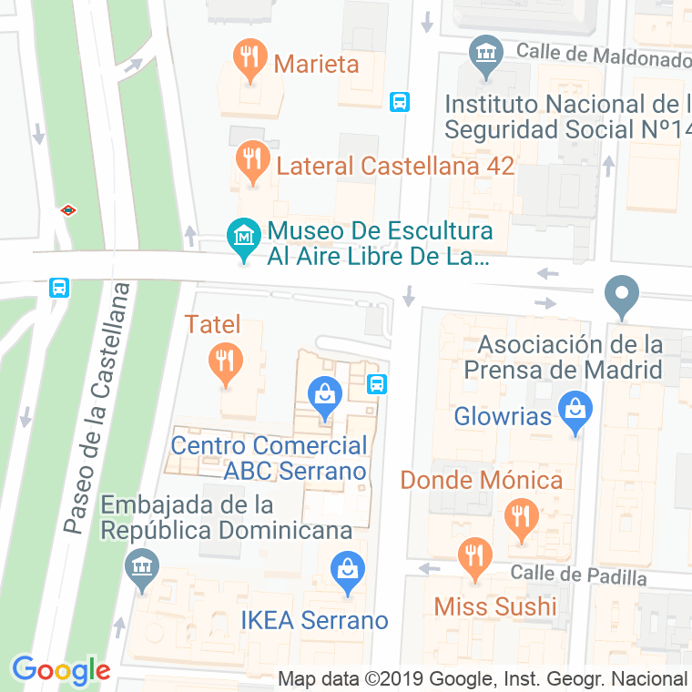 Código Postal calle Martinez De La Rosa en Madrid