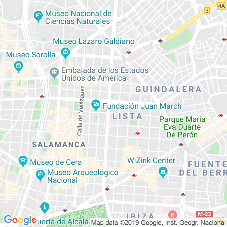 Código Postal calle Padilla en Madrid