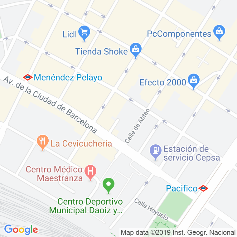 Código Postal calle General Velarde en Madrid