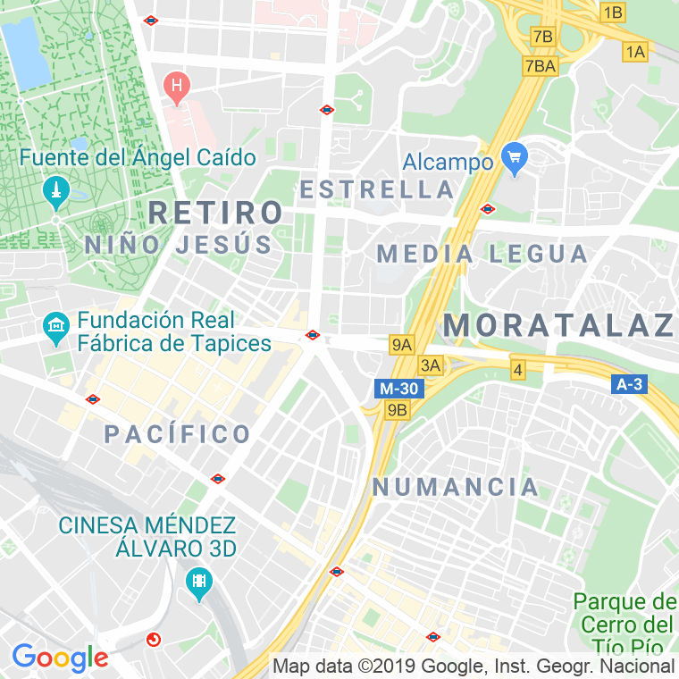 Código Postal calle Mediterraneo, avenida en Madrid