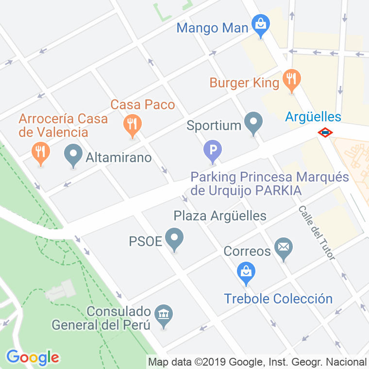 Código Postal calle Marques De Urquijo en Madrid