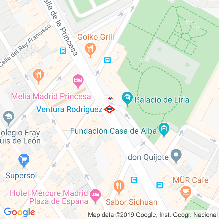 Código Postal calle Ventura Rodriguez en Madrid