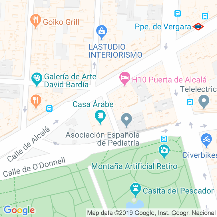 Código Postal calle Aguirre en Madrid