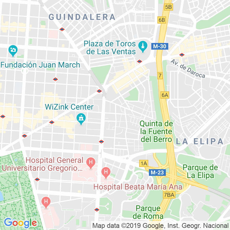 Código Postal calle Fuente Del Berro en Madrid