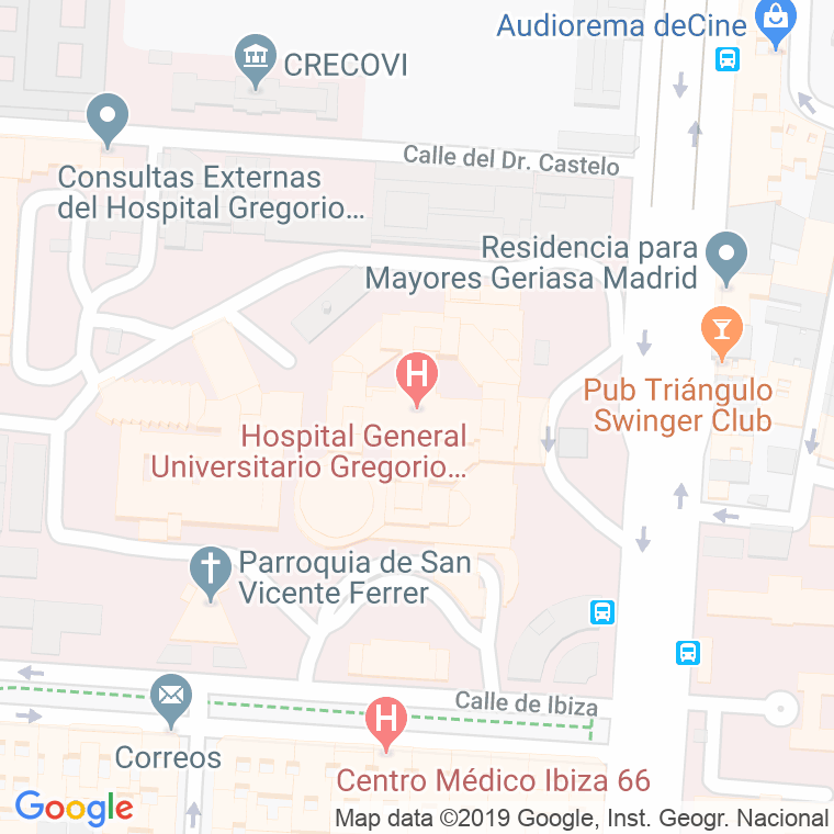 Código Postal calle Hospital Provincial Gregorio Marañon en Madrid