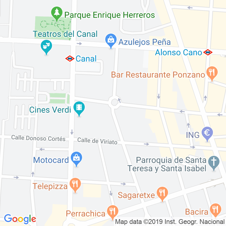 Código Postal calle General Alvarez De Castro, Del en Madrid