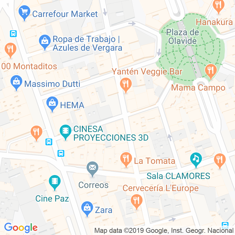 Código Postal calle Olid en Madrid