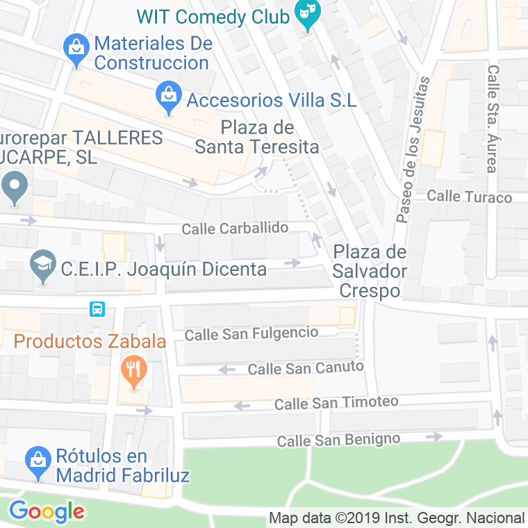Código Postal calle Bacoy en Madrid