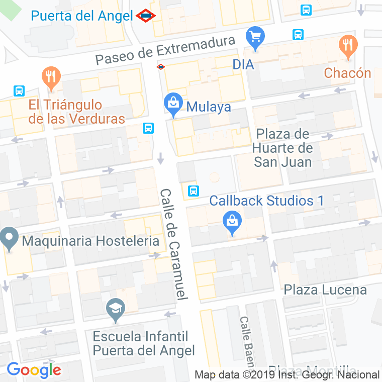 Código Postal calle Casa De Los Pinos, lugar en Madrid